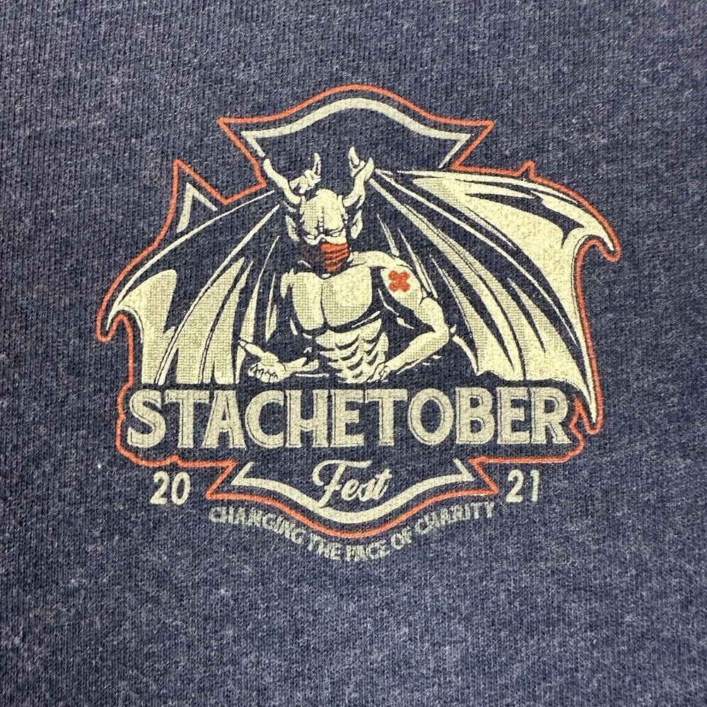 Stone Brewing Zip Front Hoodie Men's XL Blue Graphic "Stachetuber Fest" 2021 - Picture 6 of 10
